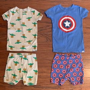 Baby Gap Toddler Pajama Lot Kids Shorts PJs 6T Star Wars Marvel Captain America